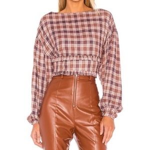 Majorelle Asa Plaid Long Sleeve Top